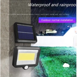 Lampa solara de perete Sl F120 6 x COB LED putere 25W 5000K cu panou solar senzor miscare Neagra