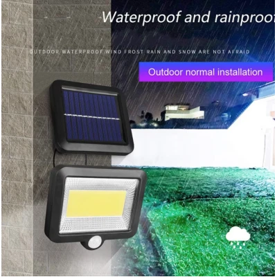 Lampa solara de perete Sl F120 6 x COB LED putere 25W 5000K cu panou solar senzor miscare Neagra