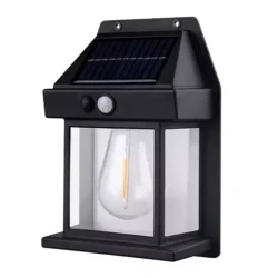 Lampa solara de perete tip bec clasic cu senzor de miscare fara fir LED 3W