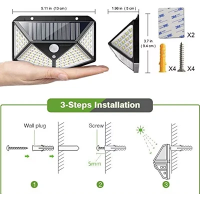 UB Lampa solara de perete ULTRA 100 LEDuri BK-100