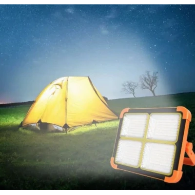 Lampa solara portabila de lucru LED 200W cu USB IP65 Galben