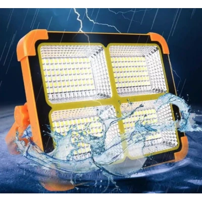 Lampa solara portabila de lucru LED 200W cu USB IP65 Galben