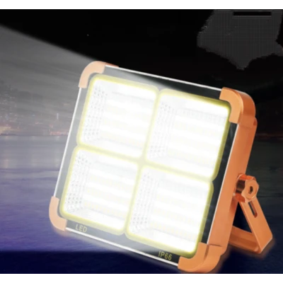 Lampa solara portabila de lucru LED 200W cu USB IP65 Galben
