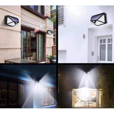 Lampa Solara Senzor De Miscare 100 LED 120 Grade Baterie 18650
