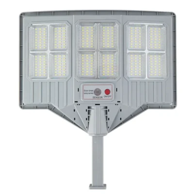 Lampa solara stradala cu telecomanda JG 712 cu 12 casete 108 LED 6000K senzor de miscare 200W