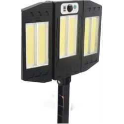 Lampa Solara Tripla 6 Led Cob Cu Senzor De Miscare Telecomanda 