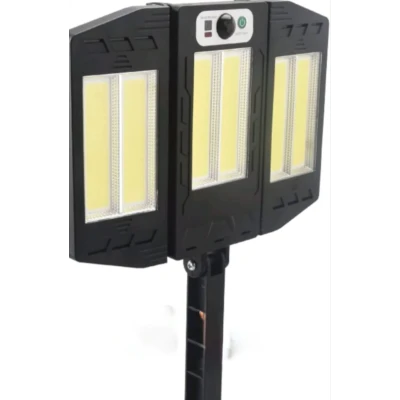 Lampa Solara Tripla 6 Led Cob Cu Senzor De Miscare Telecomanda