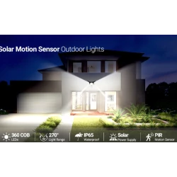 Lampa Solara Tripla 6 Led Cob Cu Senzor De Miscare Telecomanda 