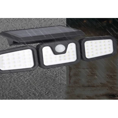 Lampa Solara Tripla cu Panou Solar Incorporat 74 LED SMD Reglabila 360 grade FL 1725A