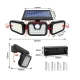 Lampa Solara Tripla cu Panou Solar Incorporat 74 LED SMD Reglabila 360 grade FL 1725A