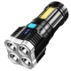 Lanterna cu 4 LED-uri reincarcabila prin USB super-luminoasa raza actiune 300m