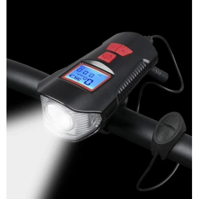 Lanterna de Bicicleta FY317 cu Claxon si Kilometraj DIGITAL