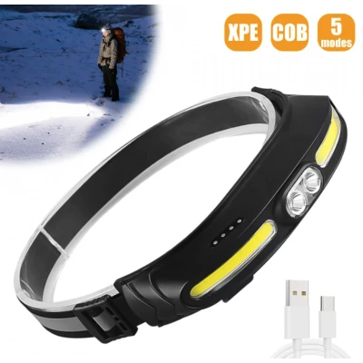 Lanterna de cap 5 moduri de functionare CH500 lumina alba si rosie incarcare USB 400lm