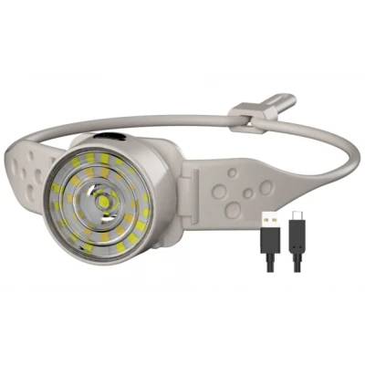 Lanterna de Cap G25 Frontala LED Alb si Color Banda Flexibila USB C