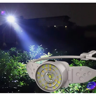 Lanterna de Cap G25 Frontala LED Alb si Color Banda Flexibila USB C
