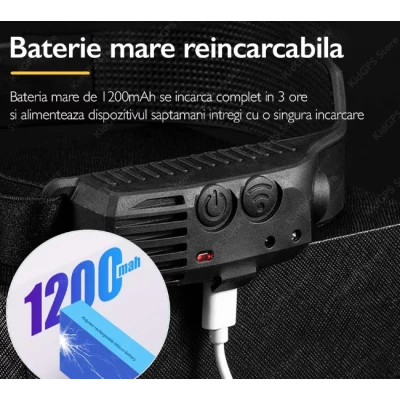 Lanterna de cap LED W689 3 sursa 3 x XPE COB profesionala acumulator 1200mah senzor miscare lumina rosie alb galben