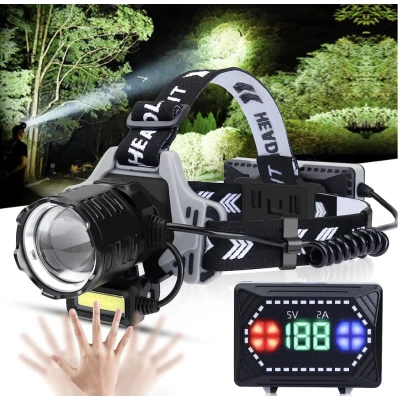 Lanterna de cap profesionala 30w cu led laser super luminoasa senzor de miscare BL V82 GT200