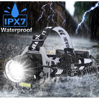 Lanterna de cap profesionala 30w cu led laser super luminoasa senzor de miscare BL V82 GT200