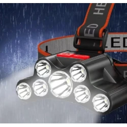 Lanterna de cap T26 cu 7 LED si 4 moduri iluminare USB