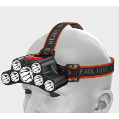 Lanterna de cap T26 cu 7 LED si 4 moduri iluminare USB