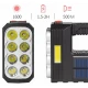 Lanterna de mana 8 LED+COB cu incarcare solara si USB Q SD623