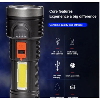 Lanterna de mana BL822 cu incarcare USB si indicator baterie