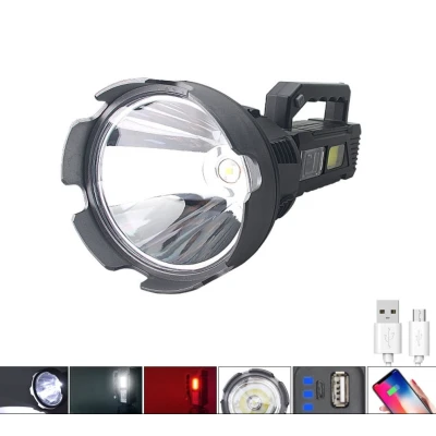Lanterna de mana cu LED TD 999 de 50W cu 8000 lumeni acumulator integrat lumina laterala COB