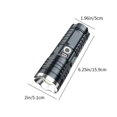 Lanterna de mana cu zoom telescopic F 916A afisaj procent baterie