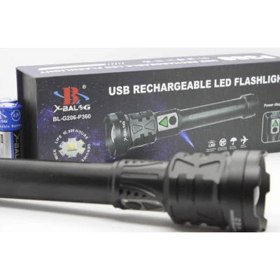 Lanterna de mana profesionala LED BL G206 P360 cu 5x zoom aluminiu