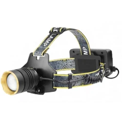 Lanterna frontala BL X4 cu LED acumulator detasabil Li ion cu incarcare la USB afisaj LCD baterie