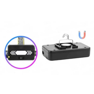 Lanterna frontala BL X4 cu LED acumulator detasabil Li ion cu incarcare la USB afisaj LCD baterie
