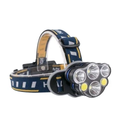 Lanterna frontala de cap 6 LED prindere pe cap RD C085 Negru Galben
