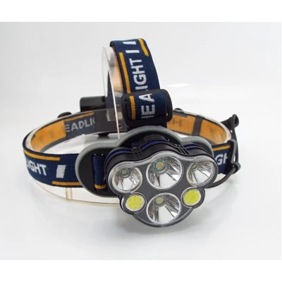 Lanterna frontala de cap 6 LED prindere pe cap RD C085 Negru Galben