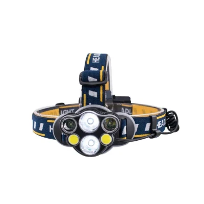 Lanterna frontala de cap 6 LED prindere pe cap RD C085 Negru Galben