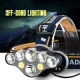 Lanterna frontala de cap 8 LED prindere pe cap RD C093 Albastru cu galben 