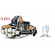 Lanterna frontala de cap 8 LED prindere pe cap RD C093 Albastru cu galben 