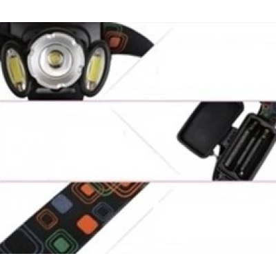Lanterna Frontala LED+2COB 5W Zoom Acumulatori BLC 865T6