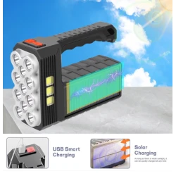 Lanterna LED cu incarcare solara si USB 3 moduri 11 leduri ST-11