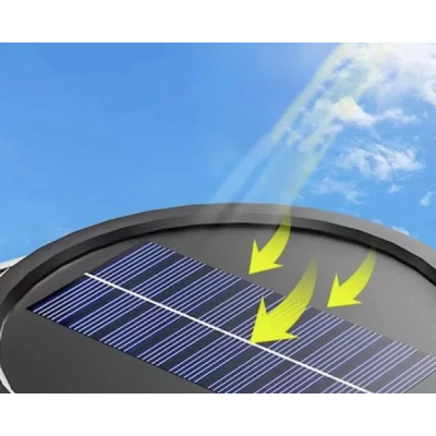 Lanterna LED cu panou solar si USB QBT78 USB cu 3 lentile colorate interschimbabile si functie de power bank