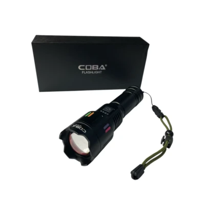 Lanterna LED din aluminiu COBA CB 701 cu baterie 9800mAh  incarcare USB Type C 5 moduri de iluminare