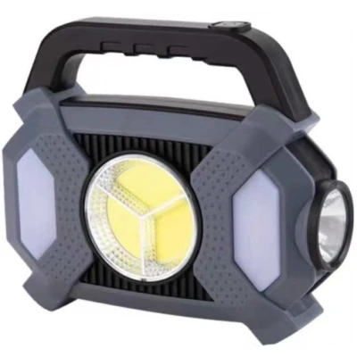 Lanterna LED reincarcabila cu panou solar maner si LED COB CERC