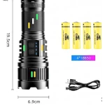 Lanterna profesionala COBA G401Y putere 300W fiabilitate si tehnologie avansata 4 acumulatori 18650 Incarcare USB