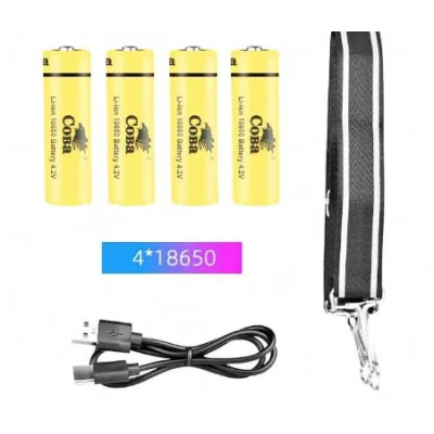 Lanterna profesionala COBA G401Y putere 300W fiabilitate si tehnologie avansata 4 acumulatori 18650 Incarcare USB