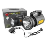 Lanterna Profesionala cu LED TD 6000A T6 de 30 W Acumulator Integrat Negru