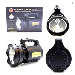 Lanterna Profesionala cu LED TD 6000A T6 de 30 W Acumulator Integrat Negru