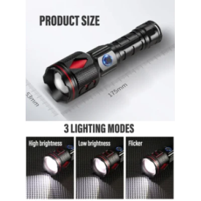 Lanterna puternica de mana ROMB LASER WICK 5800 lumeni si incarcare USB