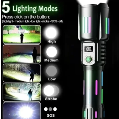 Lanterna tactica profesionala 6500lm RL W515 incarcare tip C 26650mah baterie