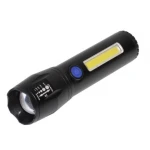 Lanterna TD-C81 cu LED CREE 3 W, LED lateral COB 3 W, acumulator integrat, zoom telescopic