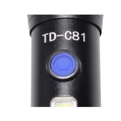 Lanterna TD-C81 cu LED CREE 3 W, LED lateral COB 3 W, acumulator integrat, zoom telescopic