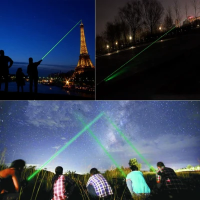 Laser Verde LED 303 Puternic cu RAZA 1KM 2 capete XL